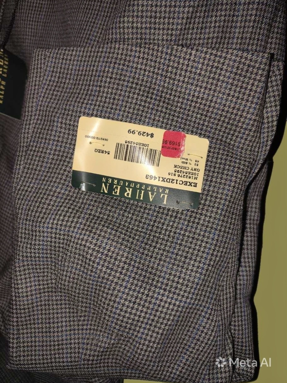 Lauren Ralph Lauren Houndstooth Blazer - Gray with Blue Accents